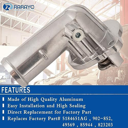 902-852 Aluminu Engine Coolant Thermostat Housing Assembly Replacement for |2011-2018 Dodge Durango Grand Cherokee Wrangler JK |