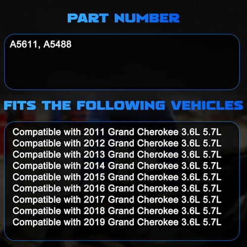 Engine Motor and Transmission Mount Kit 3Pcs Compatible with 2011 2012 2013 2014 2015 2016 2017 2018 2019 Grand Cherokee 3.6L 5.7L Replace # A5611, A5488 - color: 2011-2019 Grand Cherokee 3.6L 5.7L