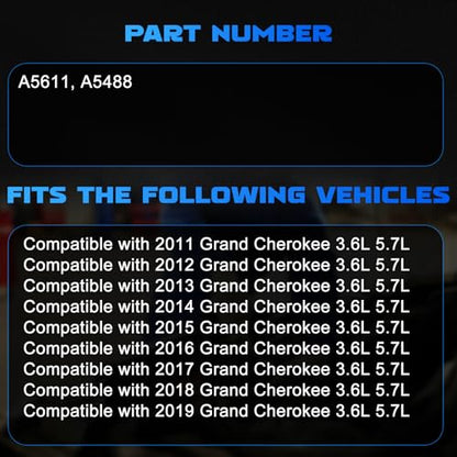 Engine Motor and Transmission Mount Kit 3Pcs Compatible with 2011 2012 2013 2014 2015 2016 2017 2018 2019 Grand Cherokee 3.6L 5.7L Replace # A5611, A5488 - color: 2011-2019 Grand Cherokee 3.6L 5.7L