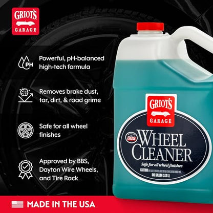 Griot's Garage Wheel Cleaner for All Finishes, Car Tire Rim Cleaning, Brake Dust and Grime Remover, PH Balanced, 11107, One Gallon - size: 128 Fl Oz (Pack of 1)