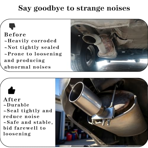 Exhaust Clamp with Hanger fit 3 Inch Universal Exhaust Pipe Rear Muffler Hanger for Car Truck (2PCS)