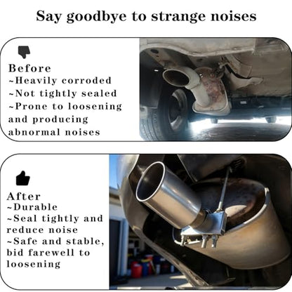 Exhaust Clamp with Hanger fit 3 Inch Universal Exhaust Pipe Rear Muffler Hanger for Car Truck (2PCS)