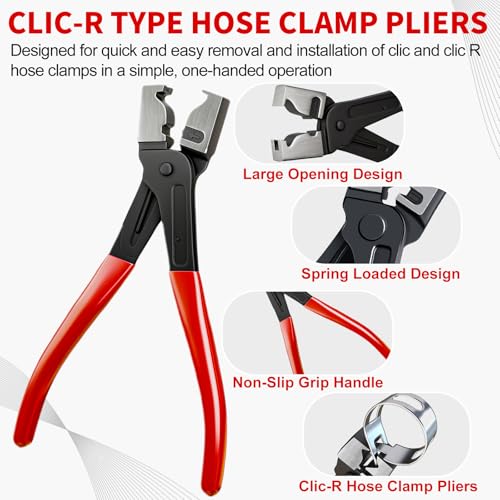 5 PCS Automotive Electrical Disconnect Pliers and Hose Clamp Pliers Set - color: 5 PCS Automotive Repair Set-Red