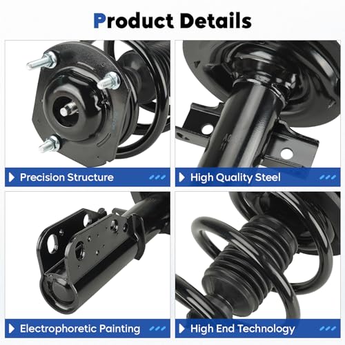 Front Struts w/Coil Spring Assembly Shock Absorber Fit for 07-12 GMC Acadia/08-12 Buick Enclave/07-10 Saturn Outlook/09-12 Chevy Traverse, All Models 3.6L V6 Gas Only, Replace for 172518