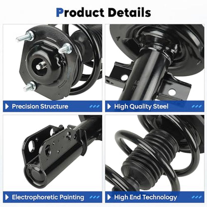 Front Struts w/Coil Spring Assembly Shock Absorber Fit for 07-12 GMC Acadia/08-12 Buick Enclave/07-10 Saturn Outlook/09-12 Chevy Traverse, All Models 3.6L V6 Gas Only, Replace for 172518