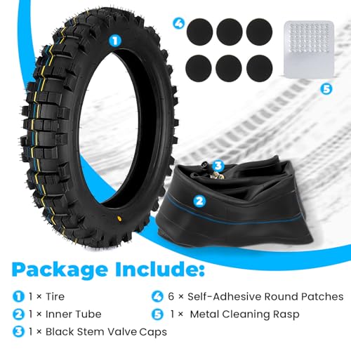80/100-12 Dirt Bike Tire,3.00-12 Dirt Bike Tire & Inner Tube Set
