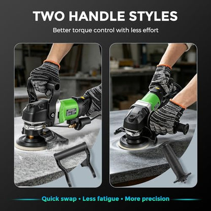 Bonvoisin 800W 4'' Wet Polisher Electric Wet Stone Polisher 6 Variable Speed Wet Grinder Buffing Machine Countertop Concrete Polisher for Stone, Granite, Marble, Tile with 7Pcs Diamond Polishing Pads