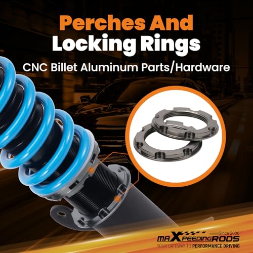 maXpeedingrods Coilover for Mazda CX-5 FWD/AWD 2013-2016, 24 Levels Damper Adjustable Coilovers Suspension Kit, Height Adjustable Shock Absorber Struts, T6 Upgraded Lowering Kits Blue
