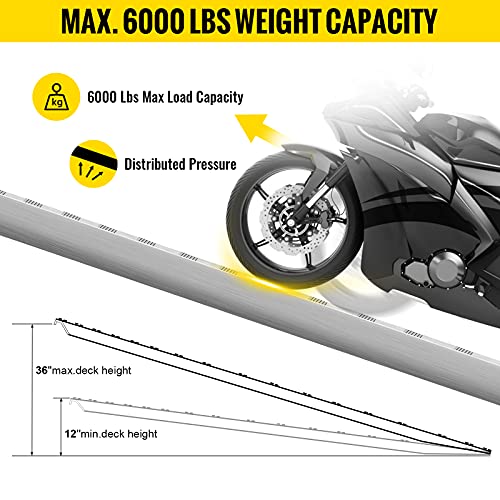 BestEquip 84x14 Inch Aluminum Ramps 6000LBS Capacity Car Trailer Truck ATV Ramps 1 Pair 2 Ramps