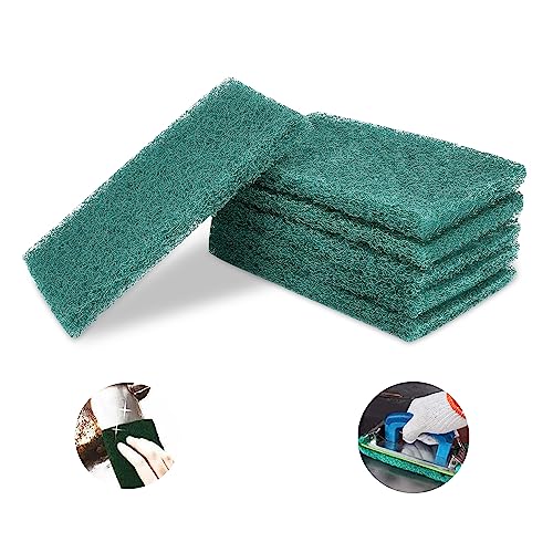 Green Scuff Pads - 6Pcs Scouring Pad - Very Fine Grade Hand Pads General Purpose Sanding Hand Pads 200 x 125mm/8" x 5" - color: 6 Green