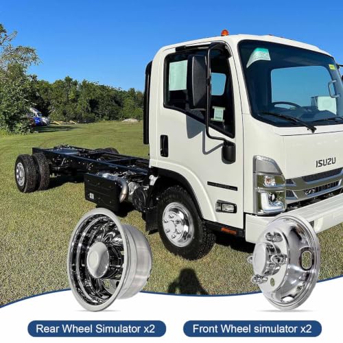 hightall 17.5 Wheel Simulators, 17.5" 6 Lug 6Vent Holes Stainless Steel Hubcaps,Polished Surface,Bolts On Wheel Cover Set Compatible with Isuzu NQR 1994-2025 - size: 17.5” For ISUZU NQR FSR NPR