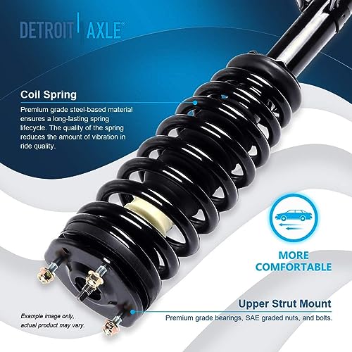 Detroit Axle - FWD Front Steering Knuckles Wheel Hub Bearings Struts Rear - size: 6AQU47650/ strut shock sway kit