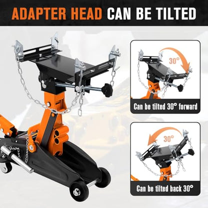 Transmission Jack Adapter for Cars, Trucks, and Other Vehicles, 1/2 Ton Universal Transmission Jack Adapter,1100 lbs/0.5 T Loading Gearbox Removal Adaptor for Hydraulic Floor Jack Conversion Garage