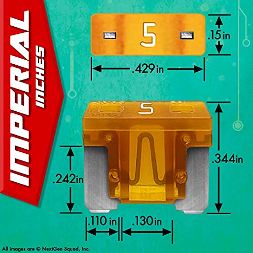 12 AWG Low Profile Mini ATT 20 Piece Automotive Car Fuse Assortment and Holders Set (2 Add-a-Circuit Tap Adapters, 18 LP-Mini Blade Fuses + Fuse Puller) 2A 3A 5A 7.5A 10A 15A 20A 25A 30A