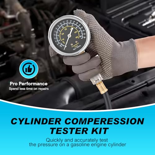 Nilight Compression Tester Kit, 11PCS 0-300 PSI Gauge with Spark Tester - color: 11pcs