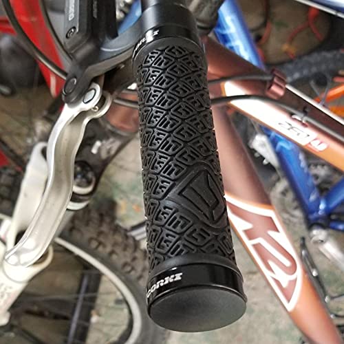 corki Mountain Bike Grips,Double Lock on Locking Bicycle Handlebar Grips for MTB,Downhill - color: Black