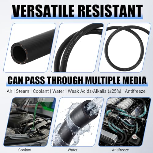 Outus 3/8",50ft EPDM Heater Hose, 85PSI Black Coolant Hose Automotive - size: 3/8",50FT