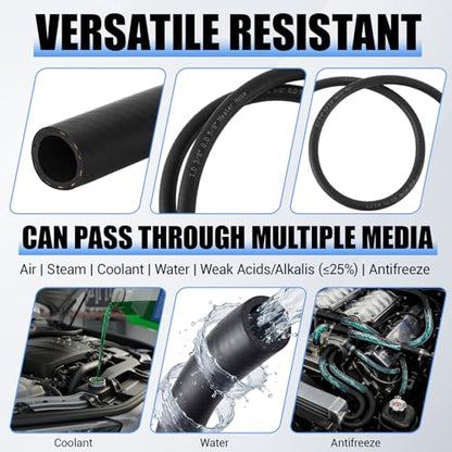 Outus 3/8",50ft EPDM Heater Hose, 85PSI Black Coolant Hose Automotive - size: 3/8",50FT
