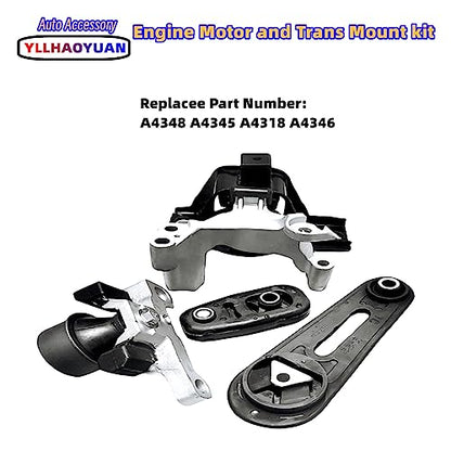 Yllhaoyuan Complete Engine Mount Set of 4 Compatible with - size: 2007-2012 Nissan sentra 2.0L