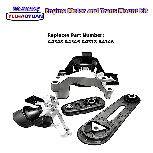 Yllhaoyuan Complete Engine Mount Set of 4 Compatible with - size: 2007-2012 Nissan sentra 2.0L