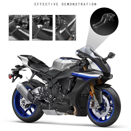 R7 CNC Motorcycle Adjustable Brake Clutch Levers Short Compatible with Yamaha YZF-R7 R7 2021 2022 2023 2024 Adjustable Handlebars Brake and Clutch Levers Set (Black) - size: R7 Black