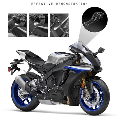 R7 CNC Motorcycle Adjustable Brake Clutch Levers Short Compatible with Yamaha YZF-R7 R7 2021 2022 2023 2024 Adjustable Handlebars Brake and Clutch Levers Set (Black) - size: R7 Black