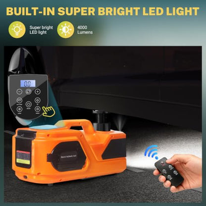 E-HEELP Cordless Electric Car Jack Kit 5 Ton with Battery, Pump and Wrench