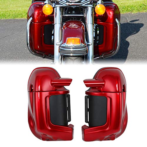 TCT-MOTORPARTS Red Lower Vented Fairings Glove Box Fit For Harley Touring Road King Street Electra Glide Ultra-Classic 1983-2013 - color: Red