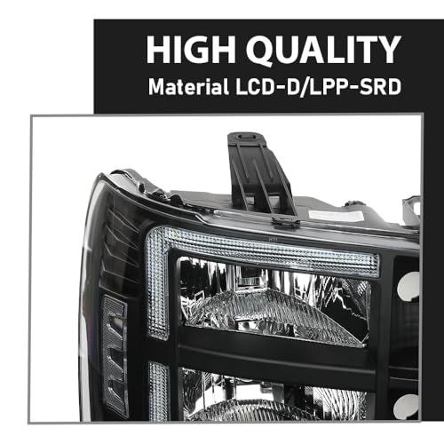G-PLUS LED Headlights Assembly Compatible with GMC Sierra 1500 2007-2013 - size: [LED Black] 2007-2013 Sierra