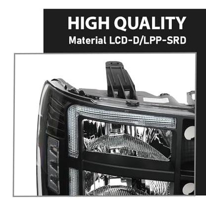 G-PLUS LED Headlights Assembly Compatible with GMC Sierra 1500 2007-2013 - size: [LED Black] 2007-2013 Sierra
