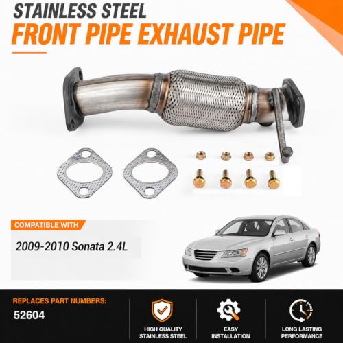 52604 Flex Exhaust Pipe for 2009-2010 Hyundai Sonata 2.4L FP08 - size: 2009-2010 Sonata 2.4L