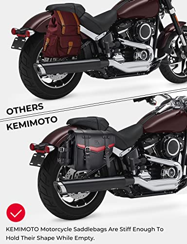 KEMIMOTO Quick Release Buckle Motorcycle Saddle Bags with Cup Holder