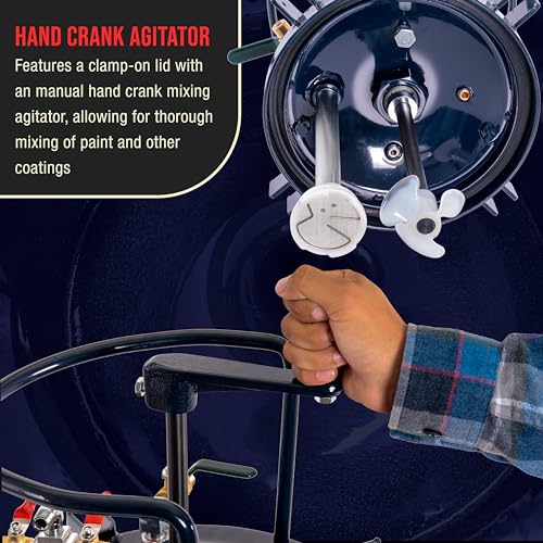 TCP Global 2.5 Gallon (10 Liter) Heavy Duty Steel Pressure Pot Paint Tank - size: 2.5 Gallon Hand Crank