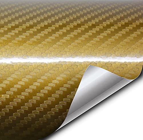 VVIVID Epoxy High Gloss Carbon Vinyl Automotive Wrap Film DIY Easy to Install No Mess (2ft x 5ft, Gold) - color: Gold, size: 2ft x 5ft
