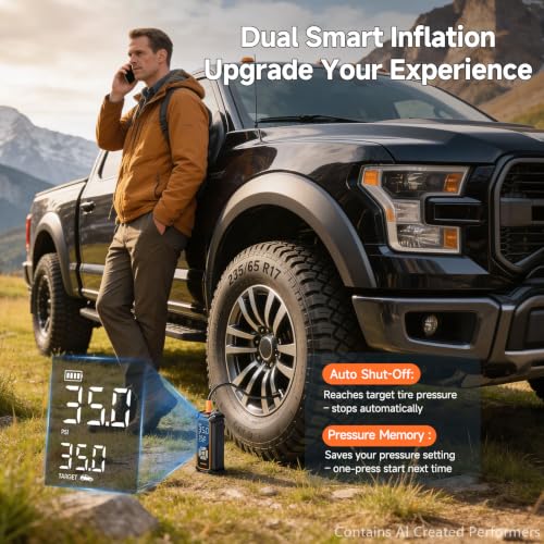 OlarHike Tire Inflator Portable Air Compressor,Dual Power-3*2000mAh &12V DC - color: 1-gray