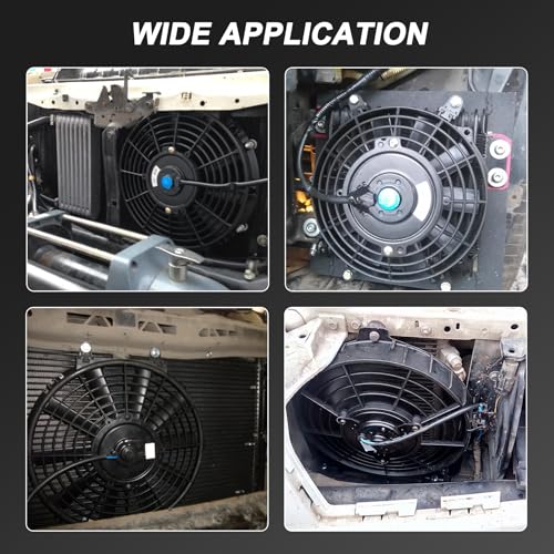 JDMSPEED New Universal Electric Radiator Slim Cooling Fan Push Pull 10" Inch 12v 80w 1750CFM - color: Black, size: 10 Inch