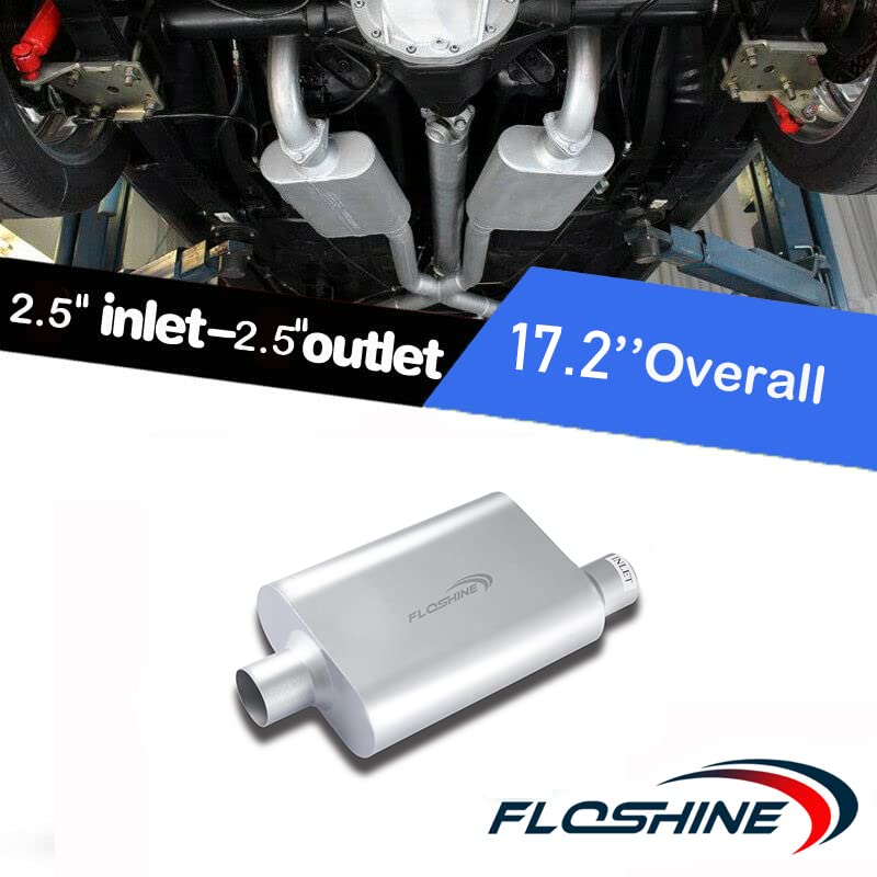 Universal Mufflers, Two Chamber 2.5'' offset inlet (ID) 2.5'' offset outlet (ID) Performance Automotive Exhaust Muffler FH42543 - size: 2.5"