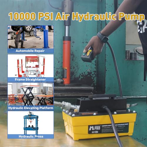 Air Hydraulic Pump with 9.8 ft Remote Control, 10,000 PSI Plastic Pump
