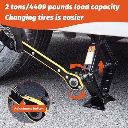 Car Jack,Car Jack and Stand Kit,Portable 2 Ton Scissor Jacks,Cars Accessories Auto Emergency Kits with Lug Wrench,Portable Tire Changing Kits for Cars, Truck, SUV