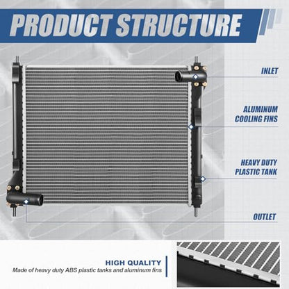Auto Dynasty 13661 Radiator for 15-19 Nissan Juke Sentra (Exclude Nismo RS) - style: 15-19 Nissan Juke Sentra