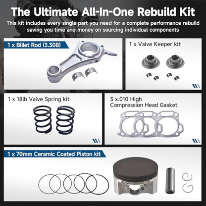 Billet Rod（3.308） Kit for Predator 212cc Hemi and Non-Hemi versions Engine - size: with 18lb Valve Spring Kit