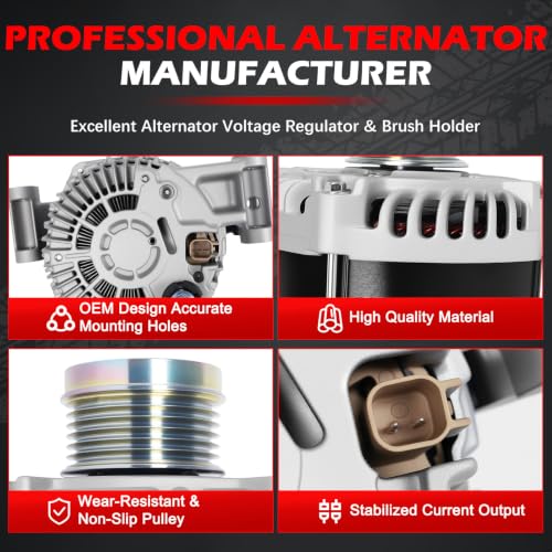 11554 Alternator for 2015-2017 Chrysler 200 2.4L, 2016-2018 500X - size: 11554