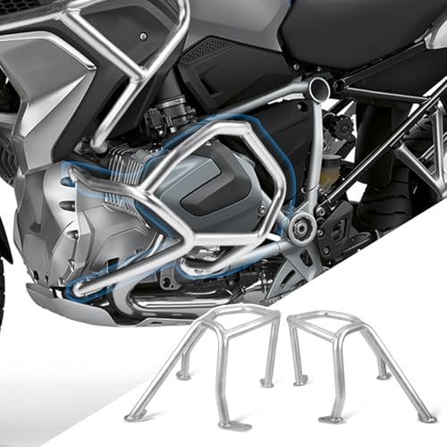 Motorcycle Lower Engine Guard Crash Bars for R1250GS 2018-2024 Stainless Steel Subcage Bumper Body Frame Falling Protector，Silver - color: Silver-Lower