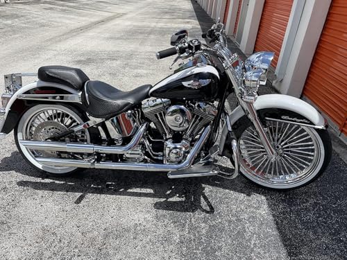 TOFR 21x3.5 18x3.5 Chrome Fat Spoke Wheels For Harley Touring Baggers 84-08 - color: Chrome, size: Front:21x3.5 Rear:18x3.5