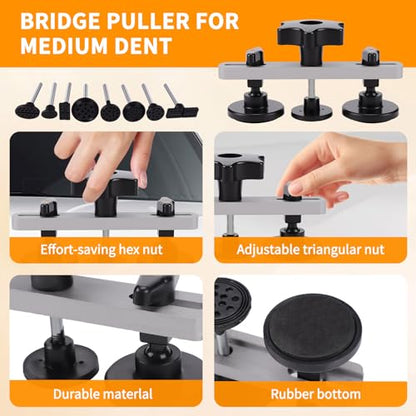 128Pcs Paintless Dent Puller Kit Auto Refrigerator Door Ding Removal Tools
