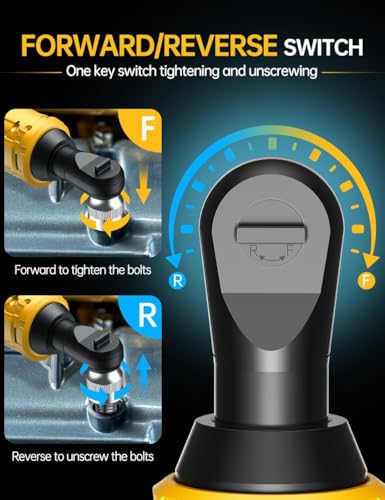 APEXPOWER 3/8 Inch Cordless Ratchet Wrench (Deep Black/Yellow) - color: Deep Black/Yellow