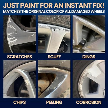 Silver Rim Touch Up Paint, Chrome Wheel Scratch & Curb Rash Repair Pen Kit - color: No. 03 Light Silver