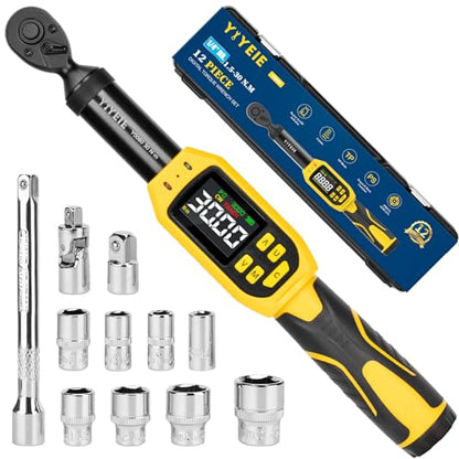 Digital Torque Wrench 1/4" Drive, 1.1-22.1 Ft-lb/1.5-30 N.m (±1% Accuracy) - size: 1/4" 12 PC