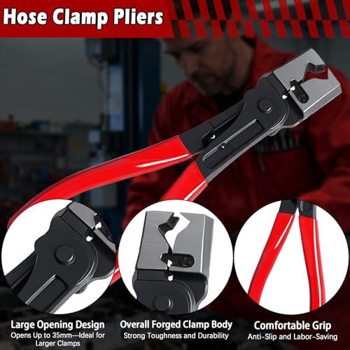 Clip Removal Tool Kit, 4-Piece Car Pliers for Trim, Clamps & Connectors - color: B-red 4pcs