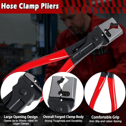 Clip Removal Tool Kit, 4-Piece Car Pliers for Trim, Clamps & Connectors - color: B-red 4pcs